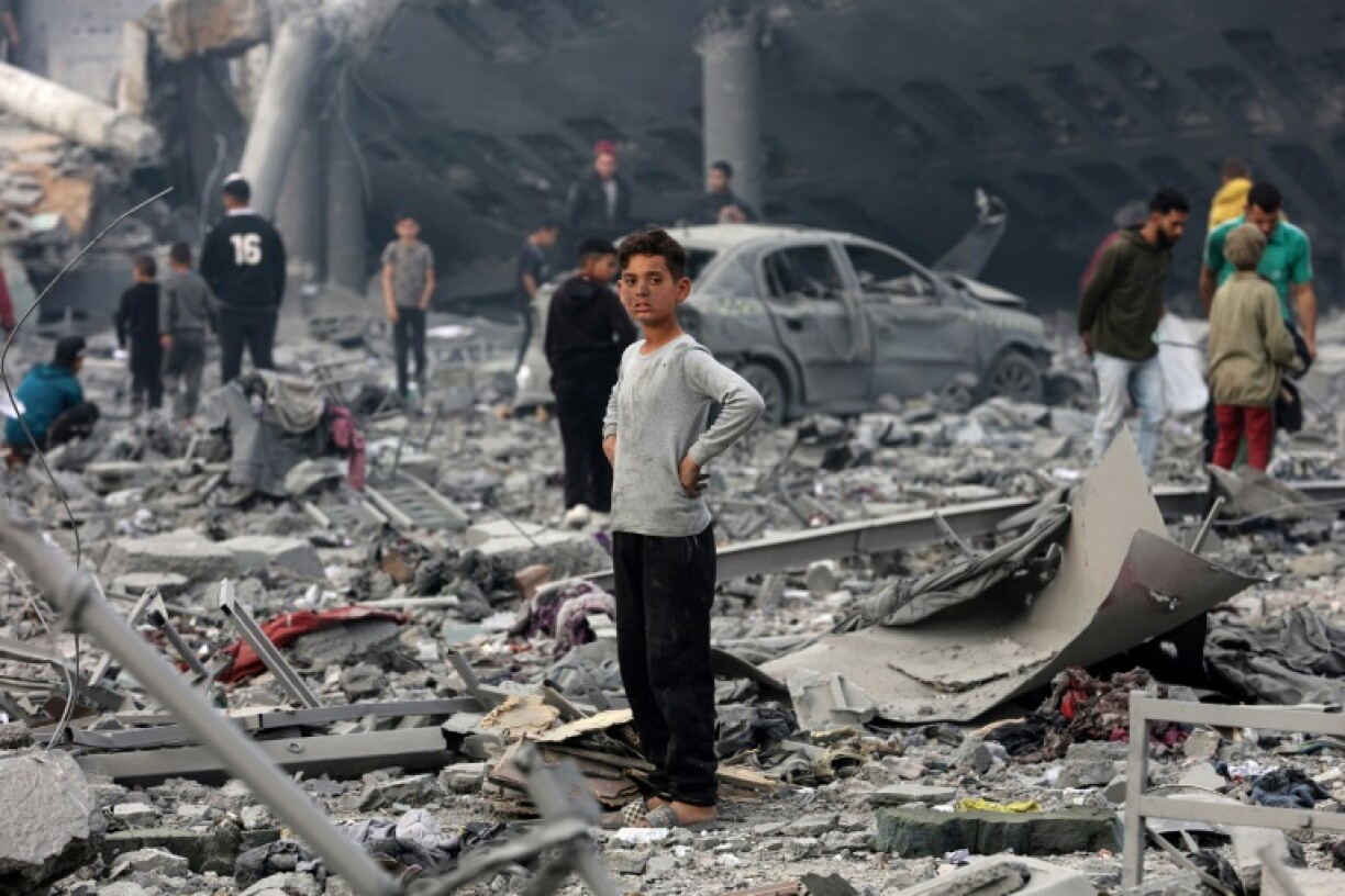 Les images de dévastation dans le quartier d'al-Tuffah de la bande de Gaza, le 4 avril 2025