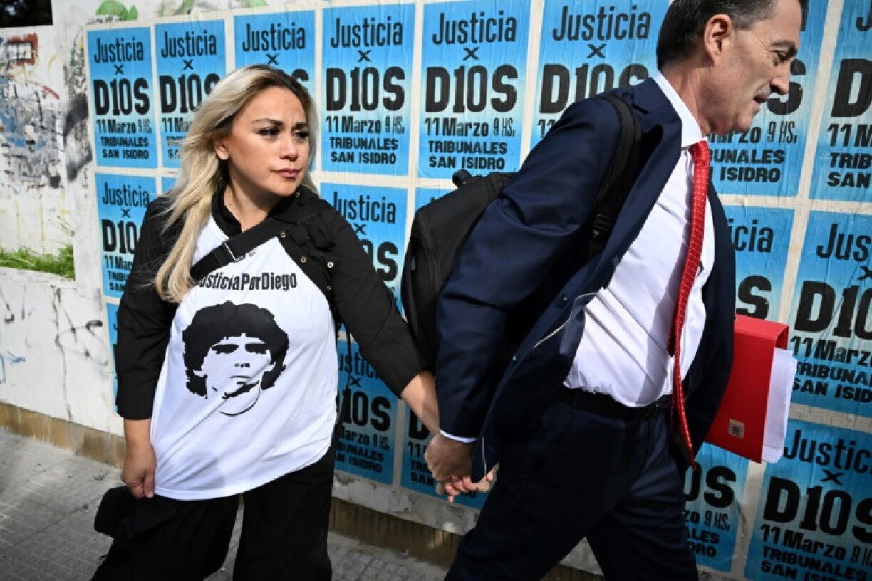 Veronica Ojeda, Maradona's former partner and mother of one of his sons, thanked supporters outside the court