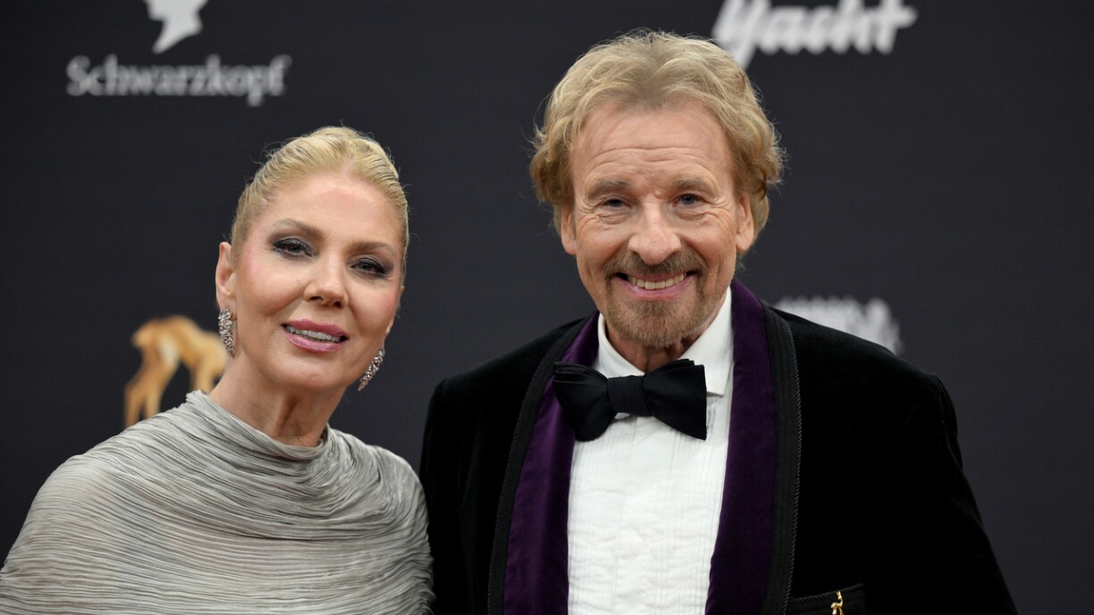 Den Thomas Gottschalk mat senger Fra Karina bei der Bambi-Präisiwwerreechung