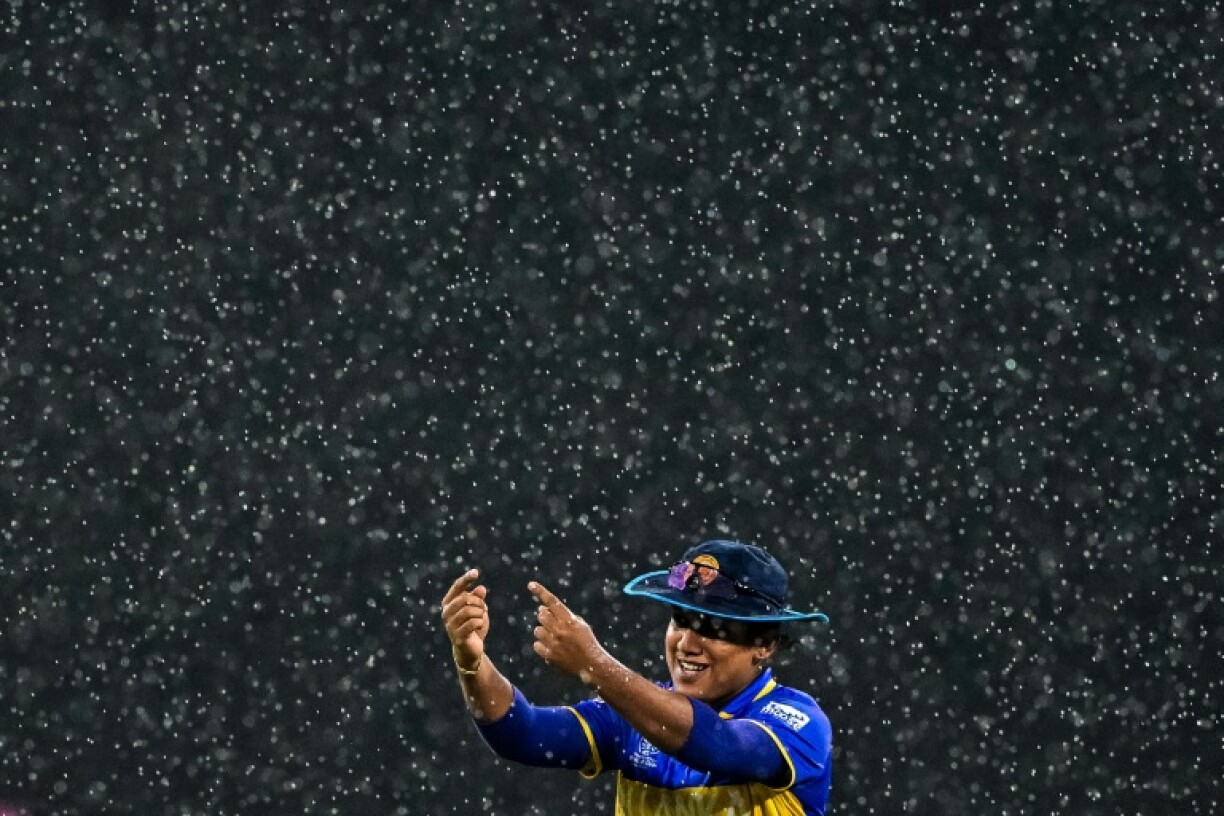 Sri Lanka captain Chamari Athapaththu in the Colombo rain