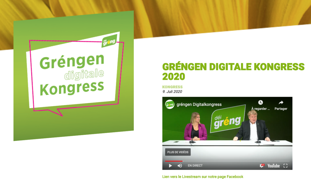 Le premier congrès numérique de Déi Gréng
