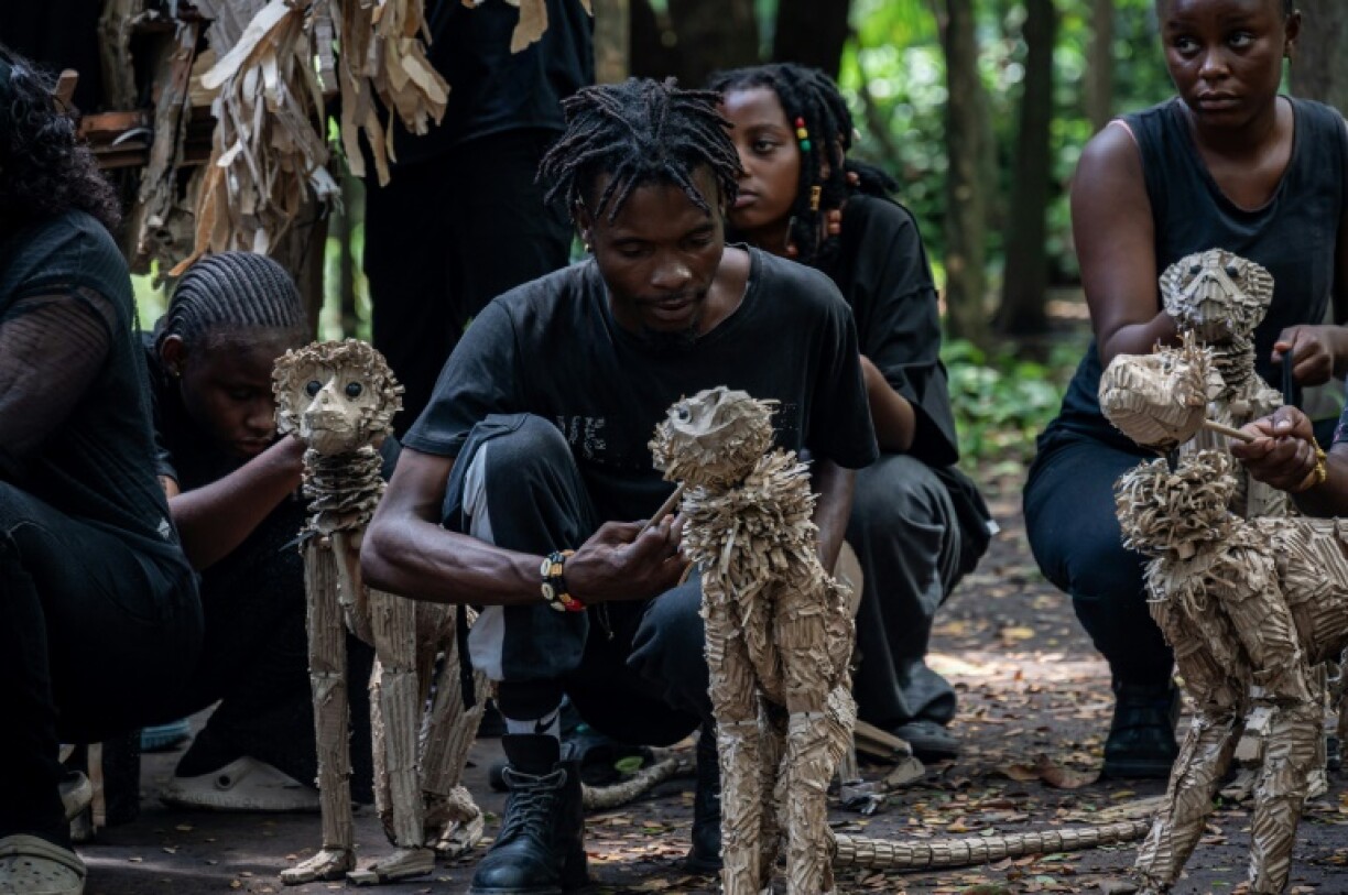 The puppets aim to have crossed around 10 countries between central Africa and the Arctic by August