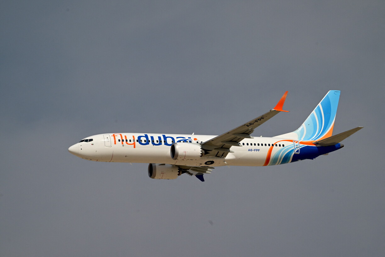 Eng änlech Maschinn vun der Airline Flydubai.