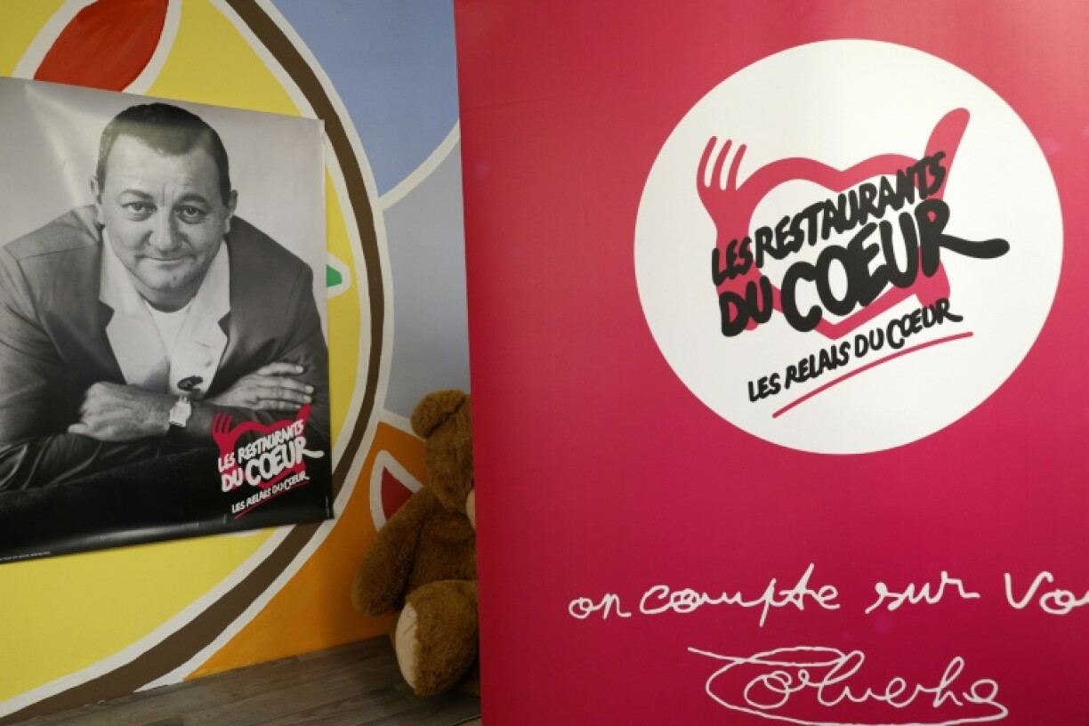 A Asnières-sur-Seine(nord de Paris), le 21 novembre 2023, pour le lancement de la 39e campagne des Restos du coeur