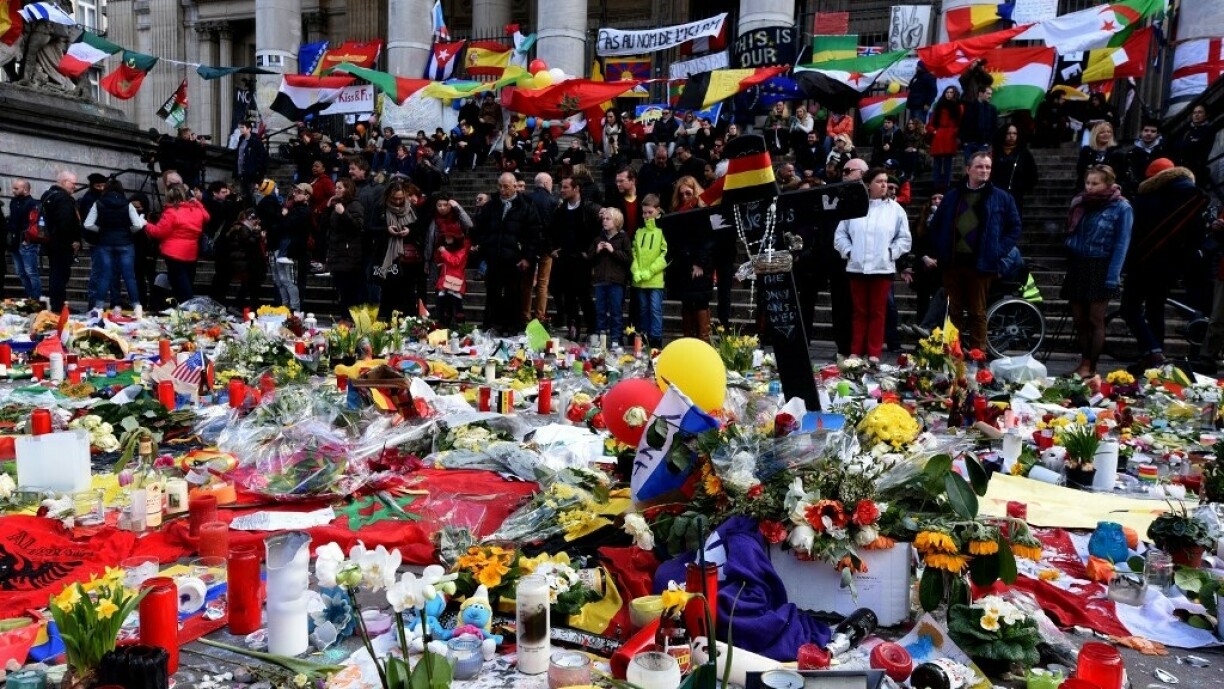 Rassemblement du 27 mars 2016, quelques jours après les attentats de Bruxelles