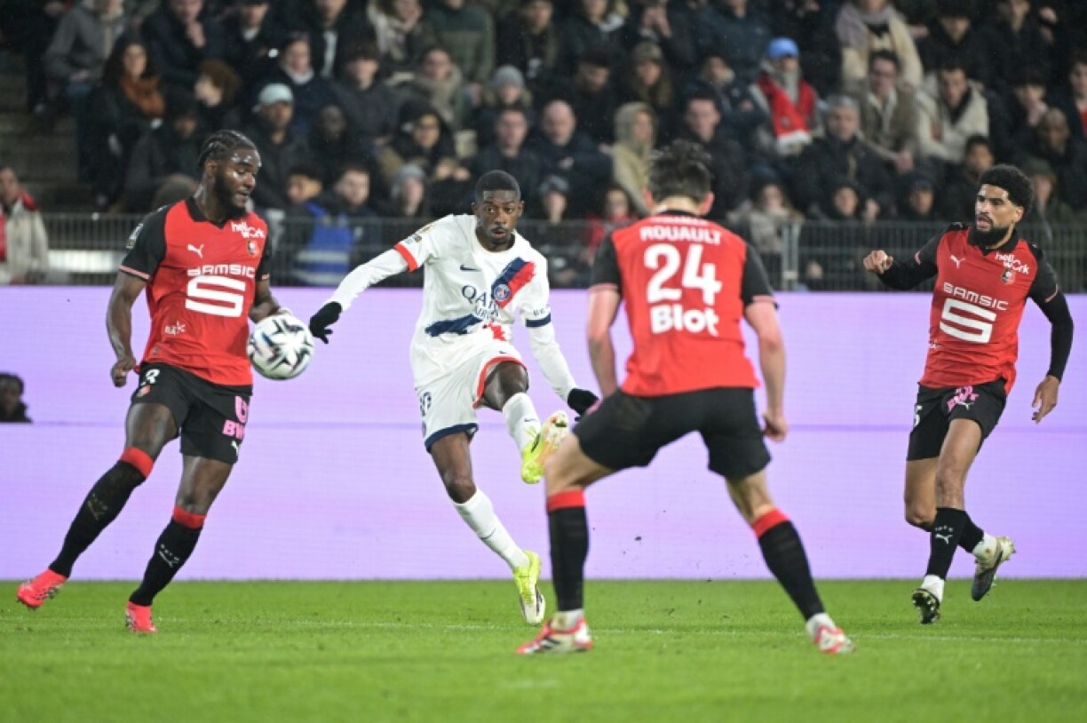 L'attaquant du PSG Ousmane Dembélé a inscrit le seul but de son équipe, qui s'est inclinée 3-1 face à Rennes vendredi au Roazhon Park