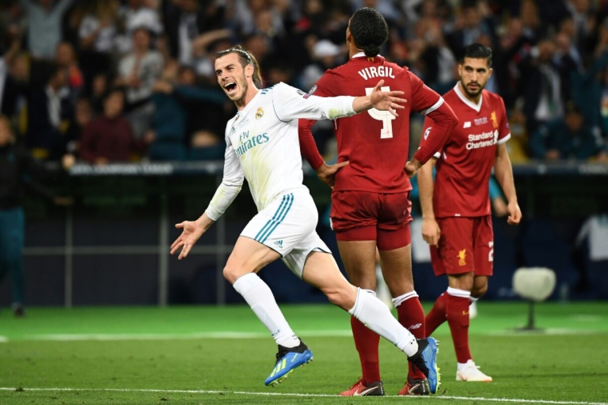 Welshman Gareth Bale (L) scored twice in Real Madrid's 3-1 win over Liverpool in the 2018 Champions League final
