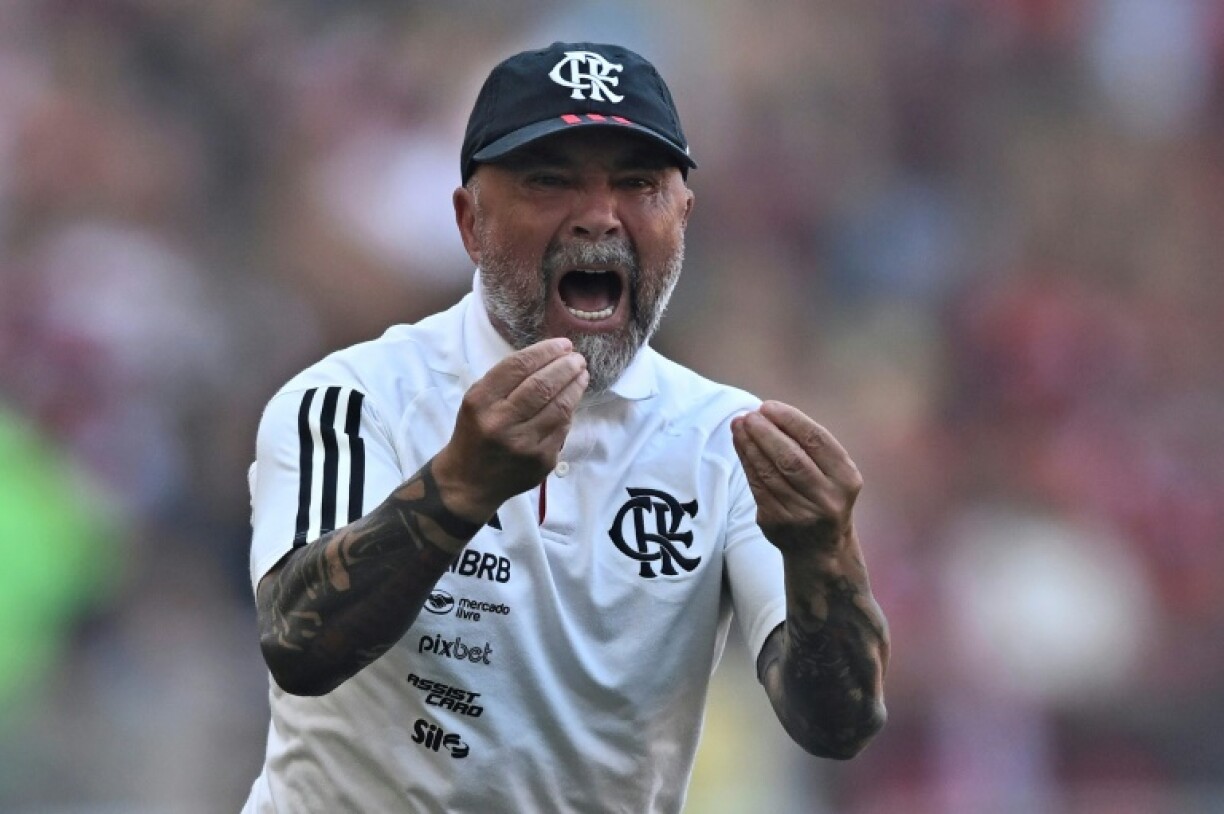 L'entraîneur argentin Jorge Sampaoli lors de la finale aller de la Coupe du Brésil entre son équipe de Flamengo et Sao Paulo, le 17 septembre 2023 au stade Maracana