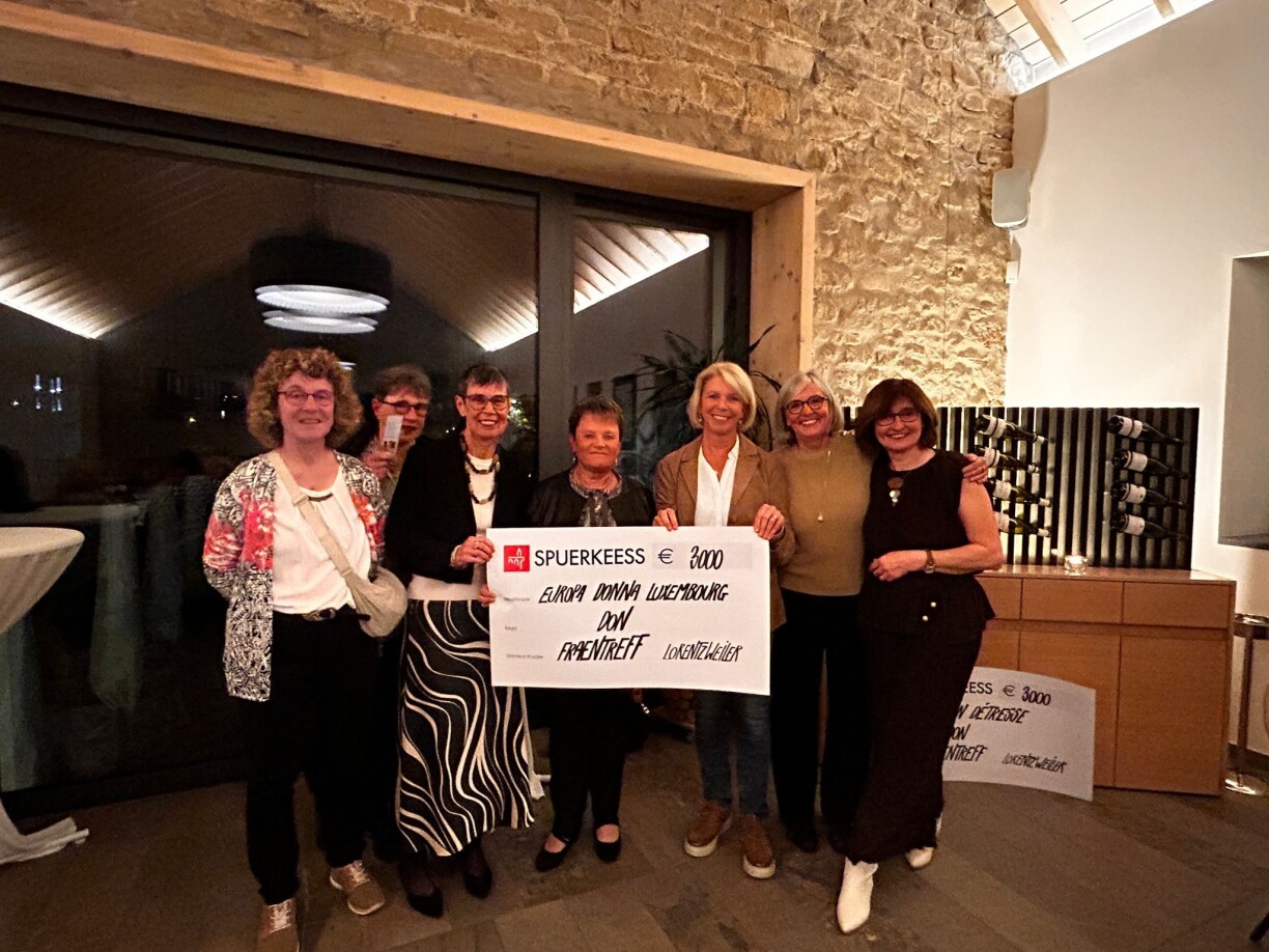 Vu lénks no riets: Gisèle Massen, Bea Stéphany, Chantal Schosseler, Betty Dunkel, Françoise Hetto, Viv Meintz a Malou Nilles