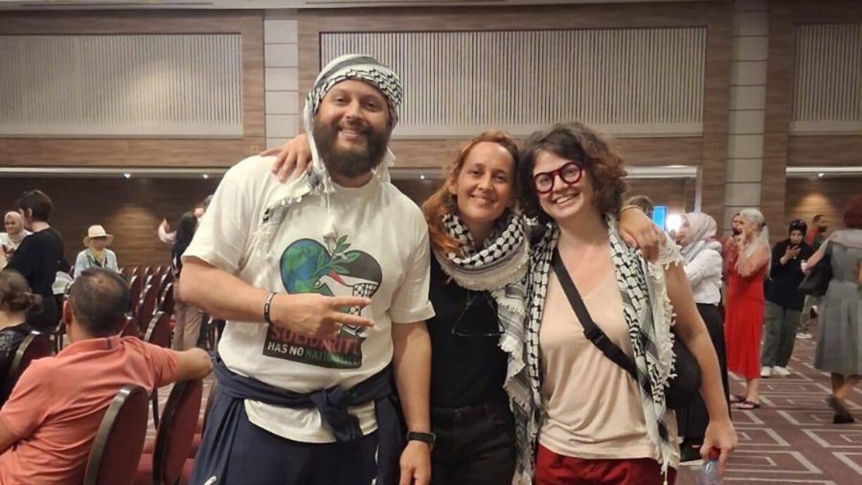 The Luxembourgish GSF delegation in Tunis, from left to right: Abdessamad Taqui, Nora Rosa Fellens Huberty, and Maya Garman