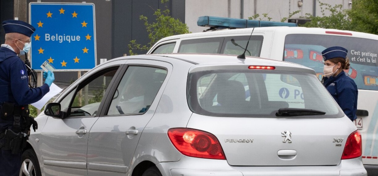 Un contrôle aux frontière réalisé en Belgique lors de la crise sanitaire.