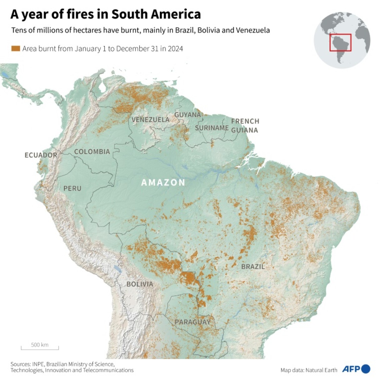 A year of fires in South America
