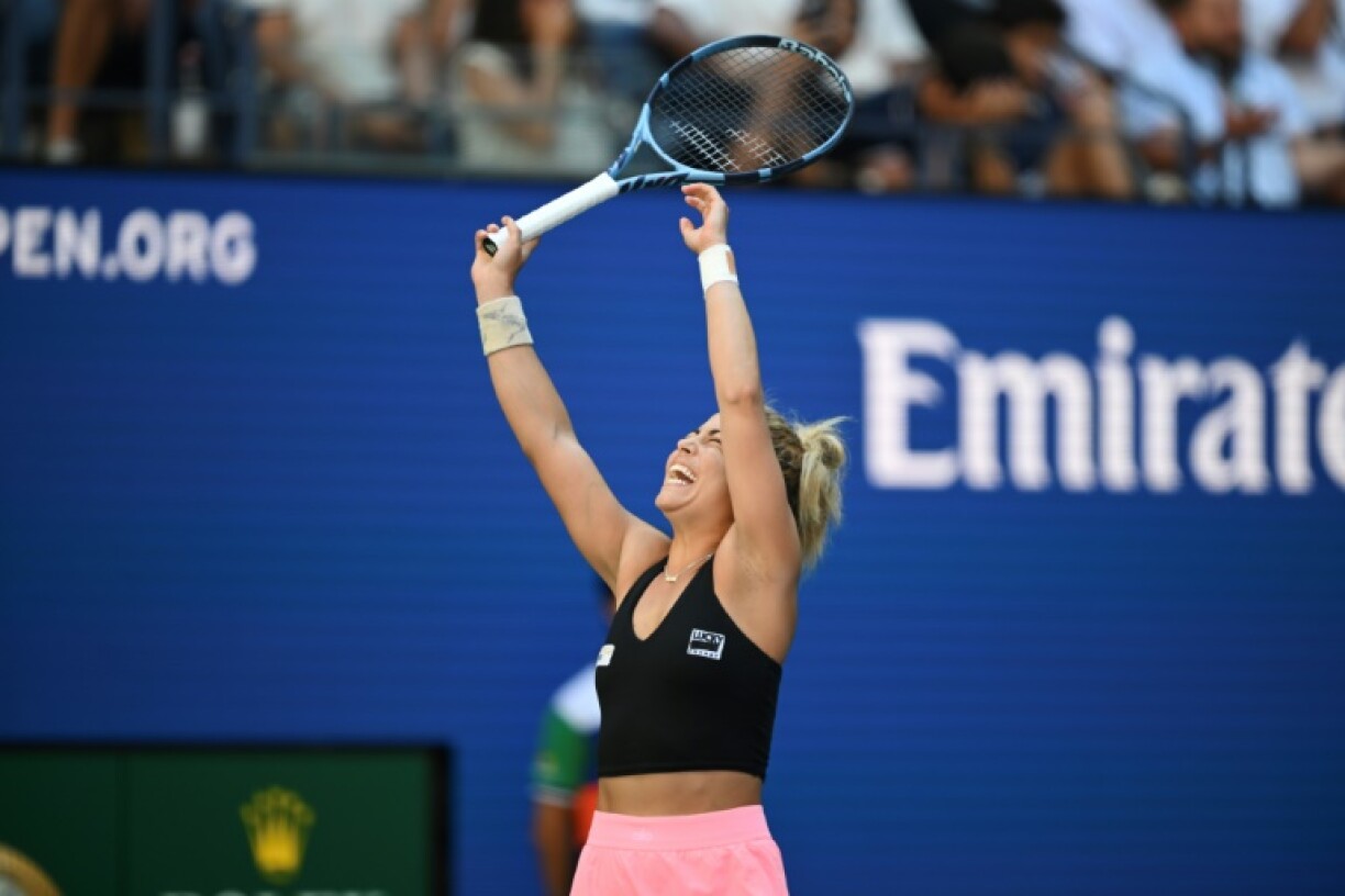 Mexico's Renata Zarazua celebrates ousting sixth seed Madison Keys at the US Open
