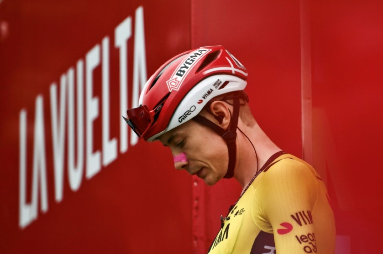 Team Visma-Lease a bike's Danish rider Jonas Vingegaard leads the Vuelta