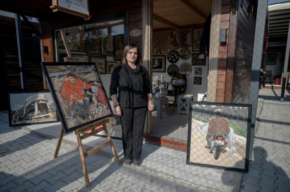 For a decade Eser Mansuroglu made traditionally-themed mosaics of ancient historical artefacts but since the earthquake, she's copied images that deeply moved her
