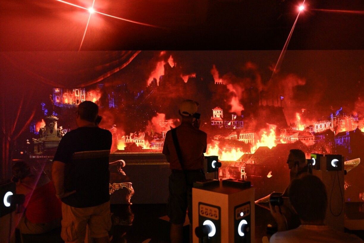 Un musée montre Lisbonne en flammes après le séisme de 1755.