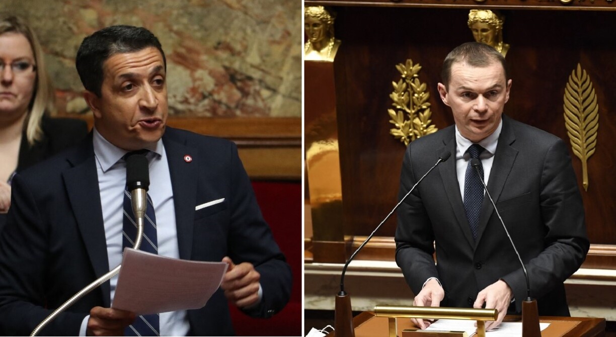 Belkhir Belhaddad et Olivier Dussopt, respectivement député et ministre délégué auprès du ministre de l'Économie.