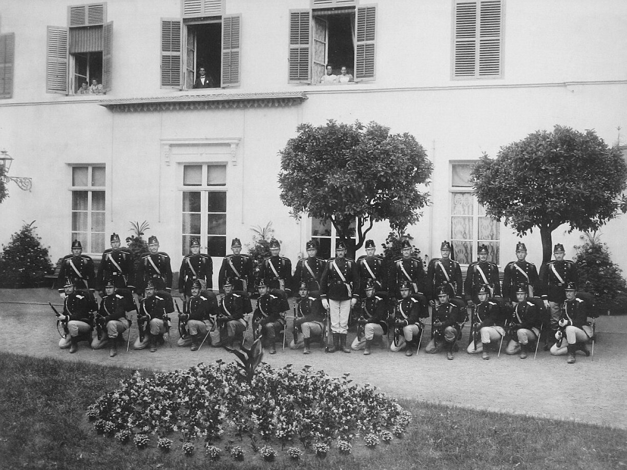 Soldiers from Luxembourg's Corps of Volunteers, pictured here in 1910.