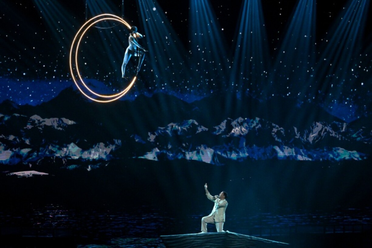 Nomad, a singer from Kyrgyzstan, performs at the Intervision Song Contest 2025