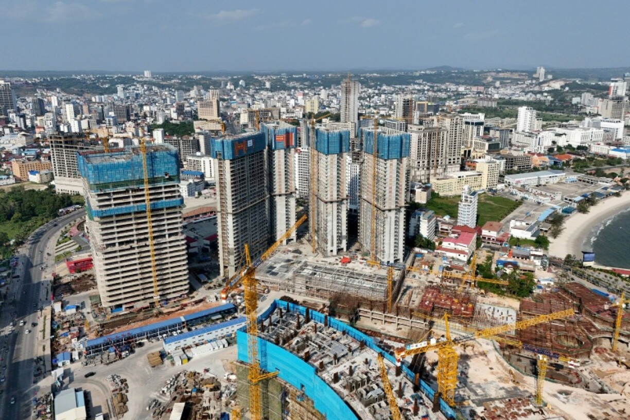 The luxury seafront Peninsula Bay shopping resort is one of many projects under construction in Sihanoukville