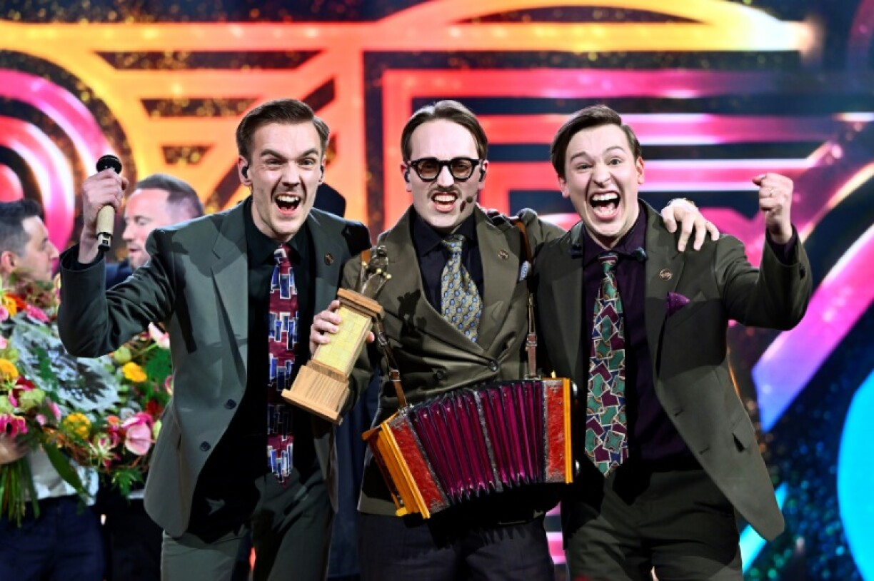 No sweat: comic group KAJ celebrate after becoming Sweden's Eurovision entry