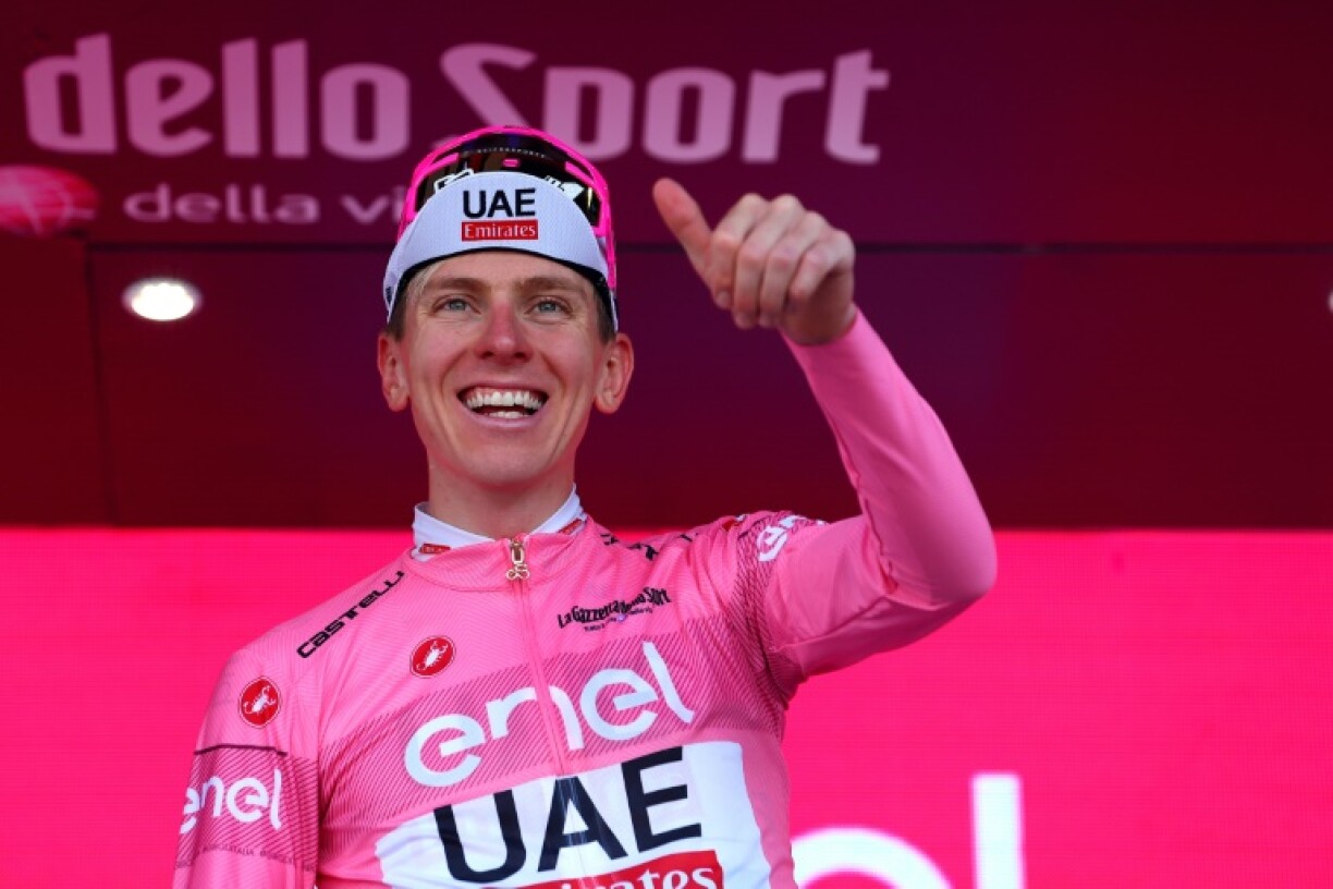 Le Slovène Tadej Pogacar leader du Giro et vainqueur de la 20e et avant-dernière étape, le 25 mai 2024 à Bassano del Grappa