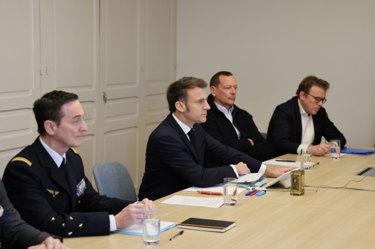 French President Emmanuel Macron attended the videocall