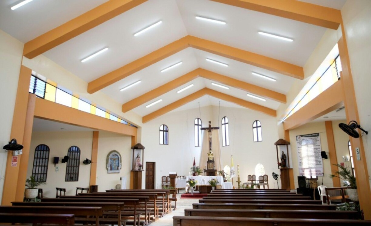 Picture taken inside the Our Lady of Monserrat Parish, in Trujillo, northern Peru, where Pope Leo XIV was parish administrator from 1992 to 1999
