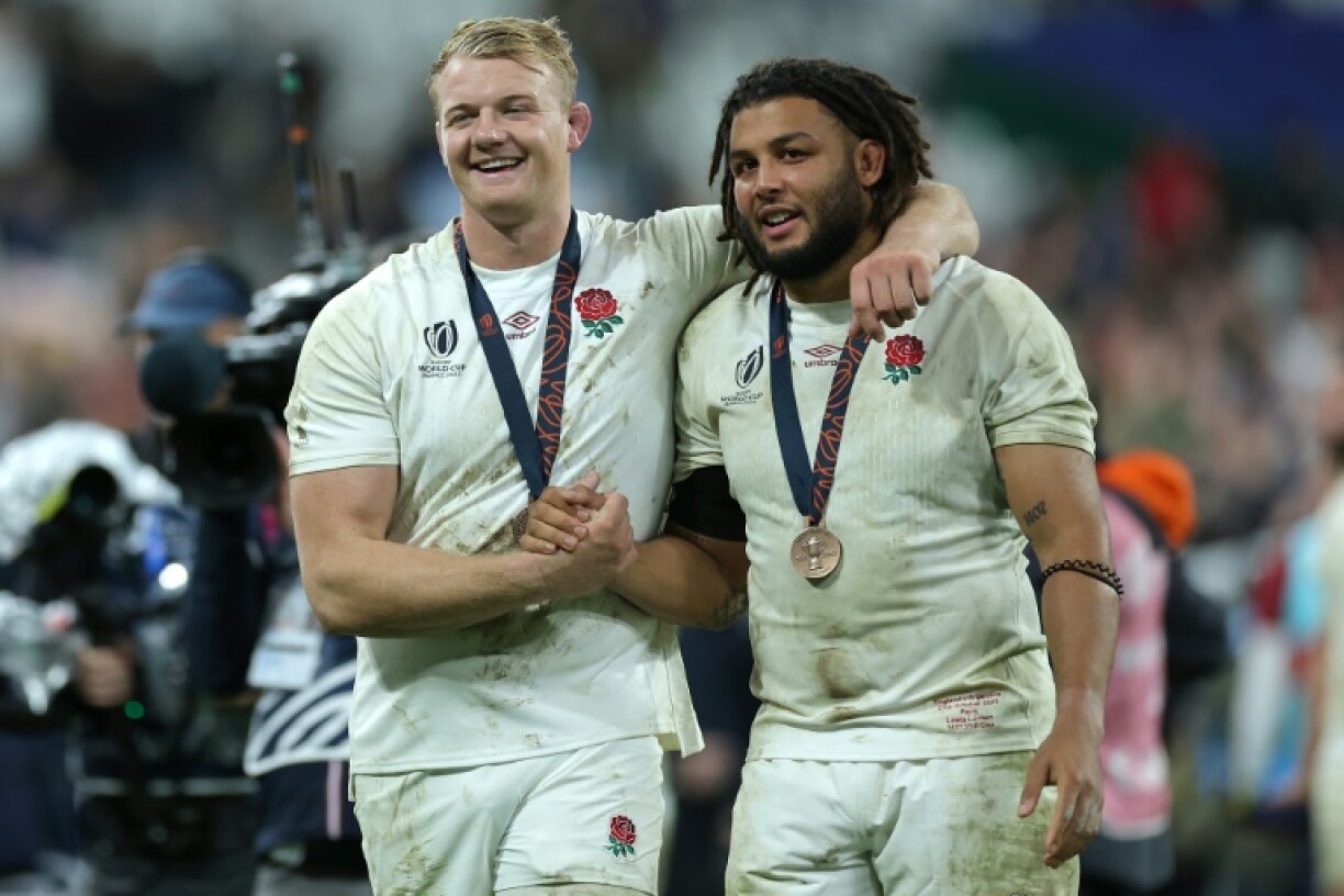 David Ribbans (L) and Lewis Ludlam were England teammates when they took third place at the 2023 World Cup