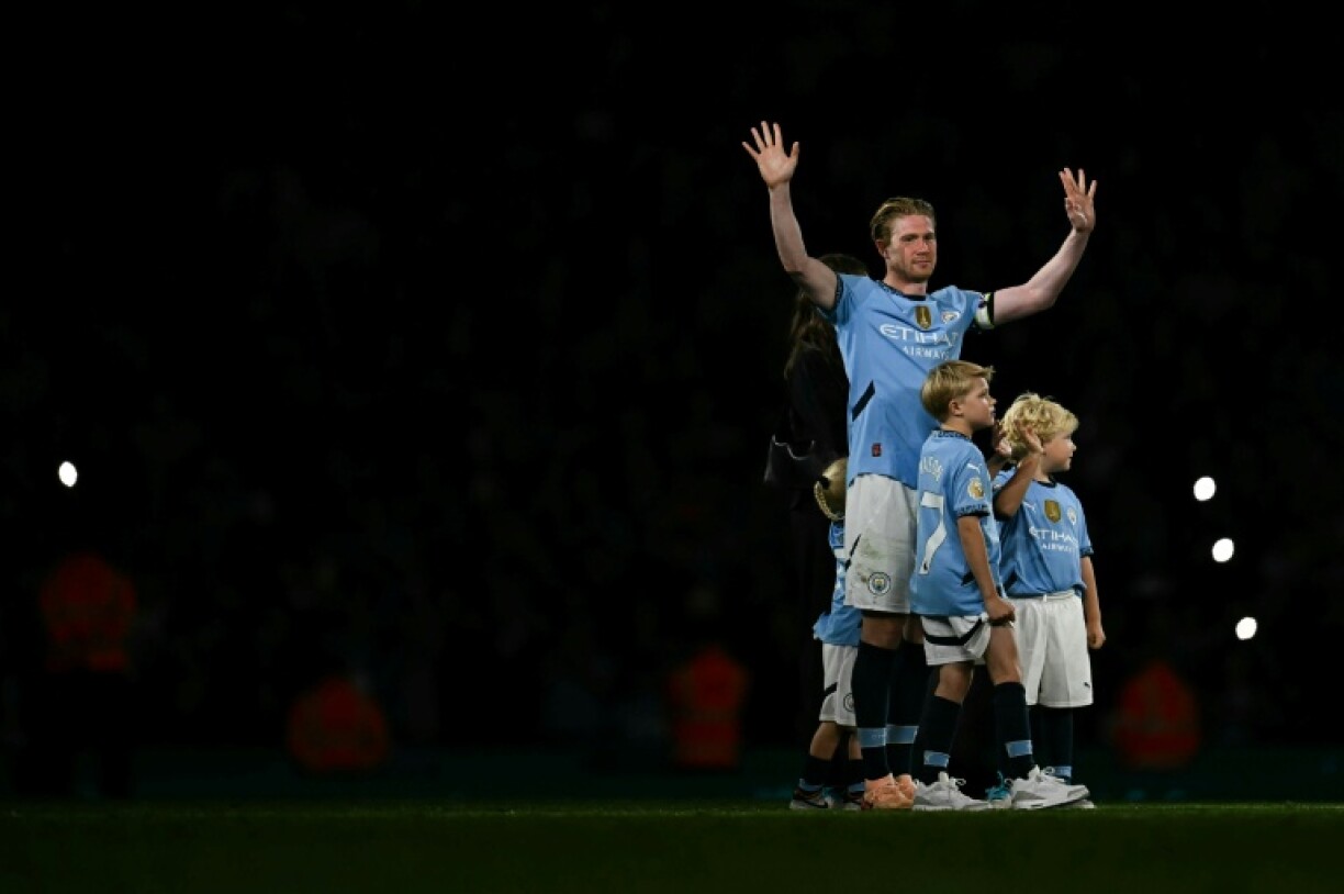 Kevin De Bruyne played his final home game for Manchester City on Tuesday