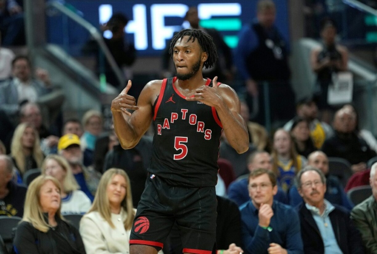 Immanuel Quickley, le meneur des Raptors de Toronto, lors d'une rencontre de NBA contre les Warriors de Golden State, à San Francisco, le 20 janvier 2026