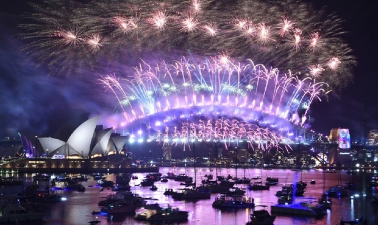 Les feux d'artifice au dessus de Sydney le 1er janvier 2019.