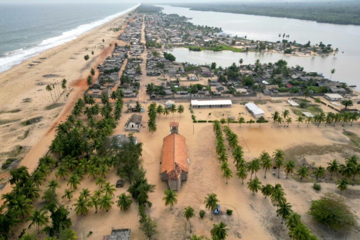 The coastal village of Lahou-Kpanda in Ivory Coast is battling erosion from rising Atlantic waters