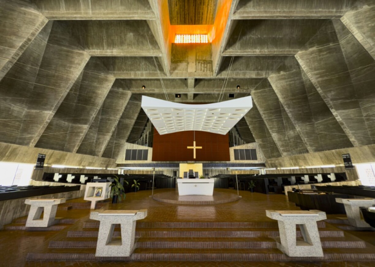 L'autel de l'abbaye de Saint-Jean, à Collegeville, le 18 février 2025 au Minnesota