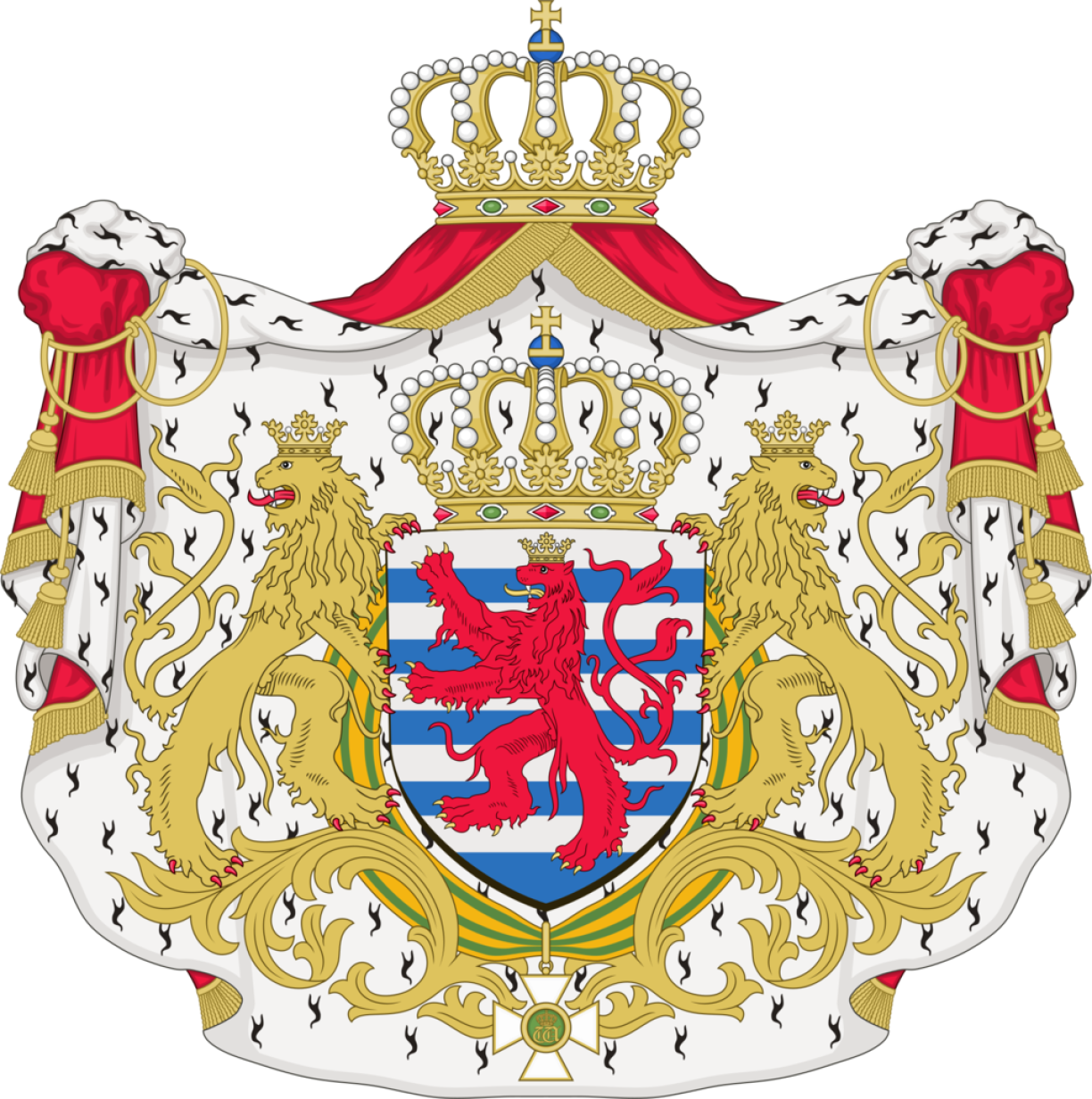 Some historians claim the colours of the current national flag were derived from the coat of arms of the House of Luxembourg.