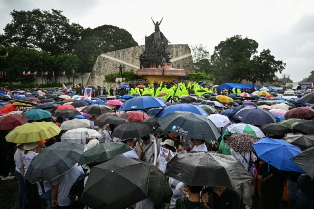 Thousands of Filipinos turned out for peaceful demonstrations aimed at venting their anger about a mounting corruption scandal