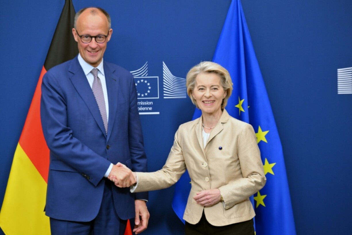 Germany's new leader, Friedrich Merz, is holding talks with EU chiefs including Commission President Ursula von der Leyen