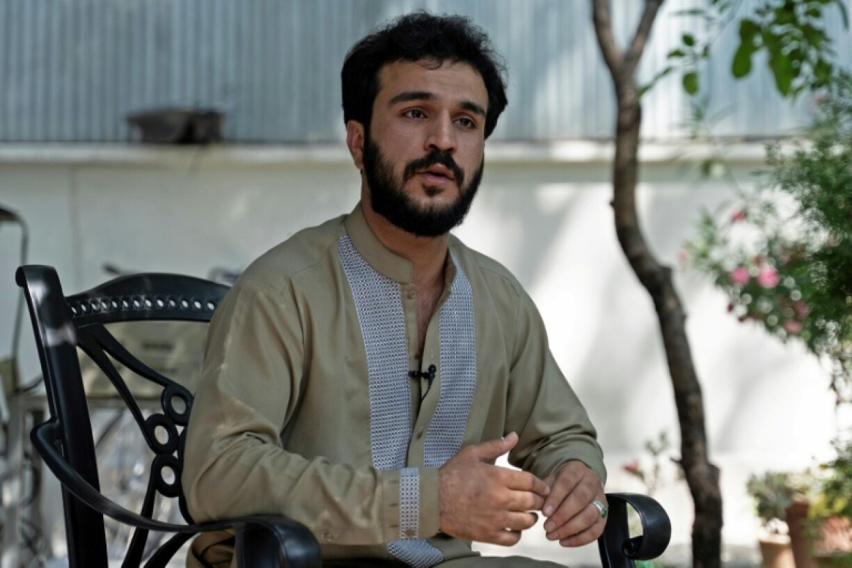 This photograph taken in June 2025 shows Zakir Anwari, brother of Zaki Anwari, a young Afghan football player who was crushed to death on the tarmac by a US Air Force C-17 aircraft