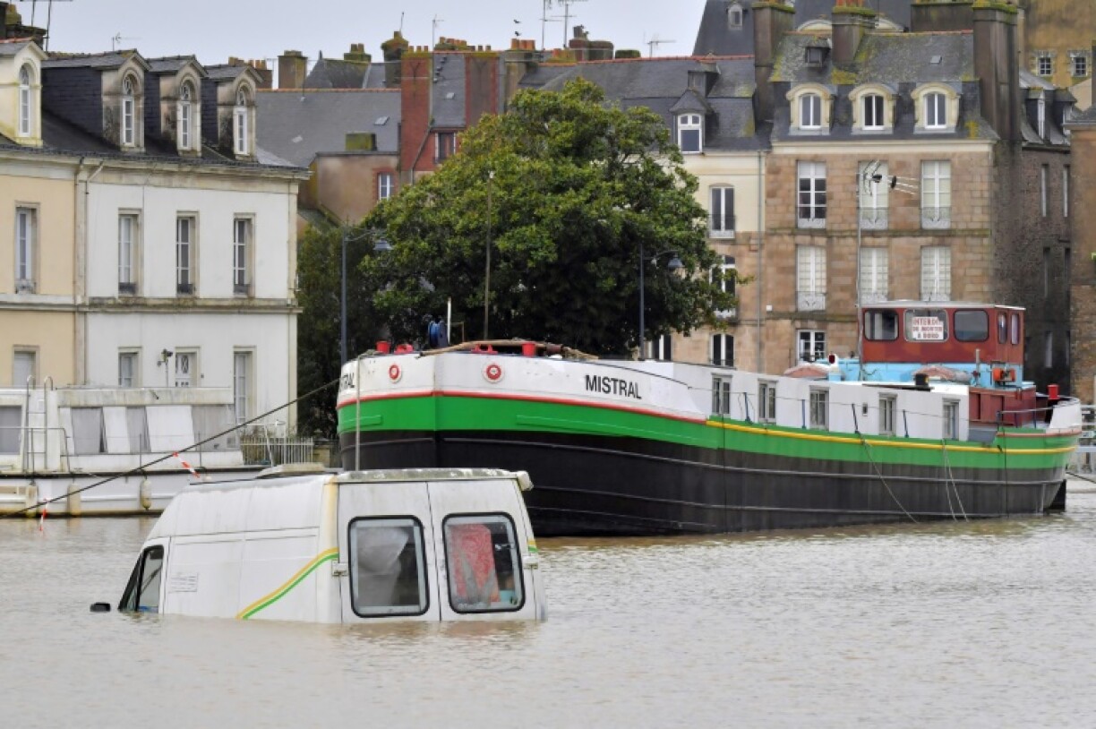 Surrounded by two rivers, a canal and marshes, several parts of Redon in Brittany have been sitting in water since Wednesday