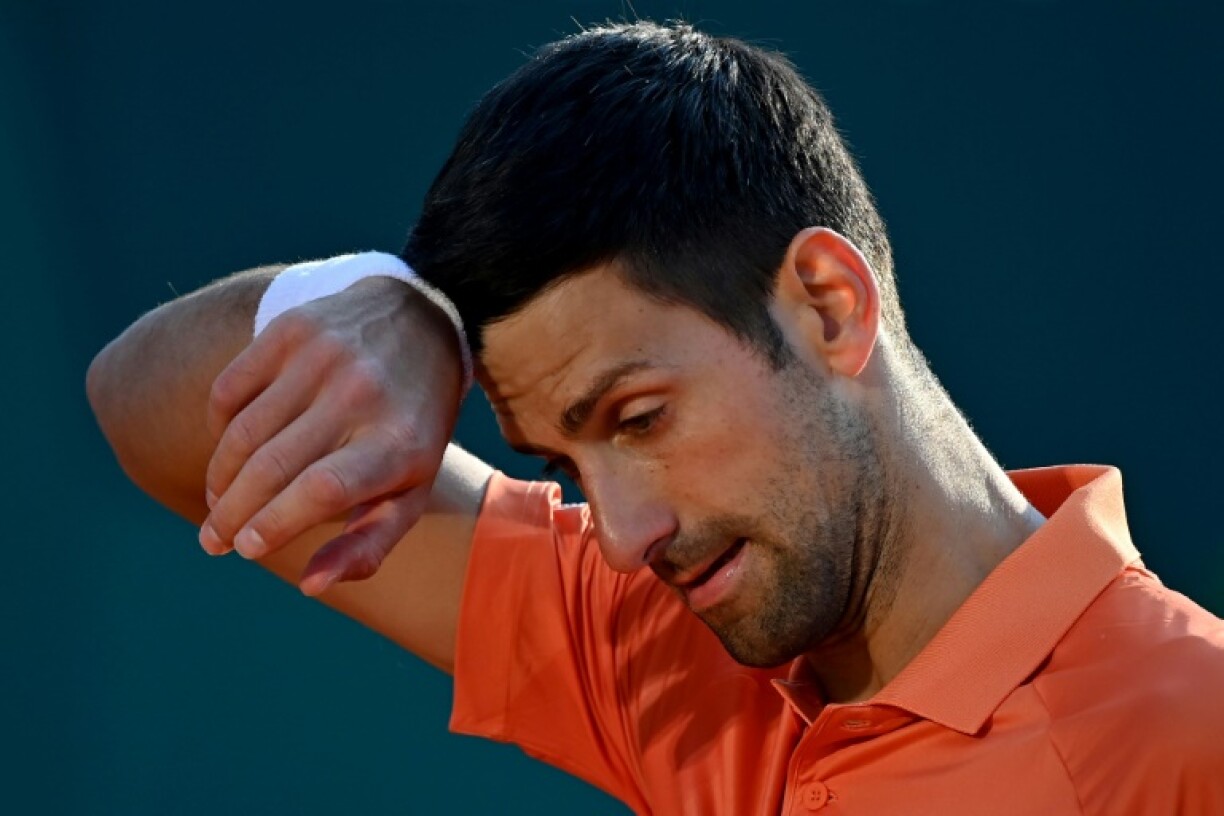 Le Serbe Novak Djokovic pendant son match contre son compatriote Laslo Djere au tournoi de Belgrade le 20 avril 2022 à Belgrade