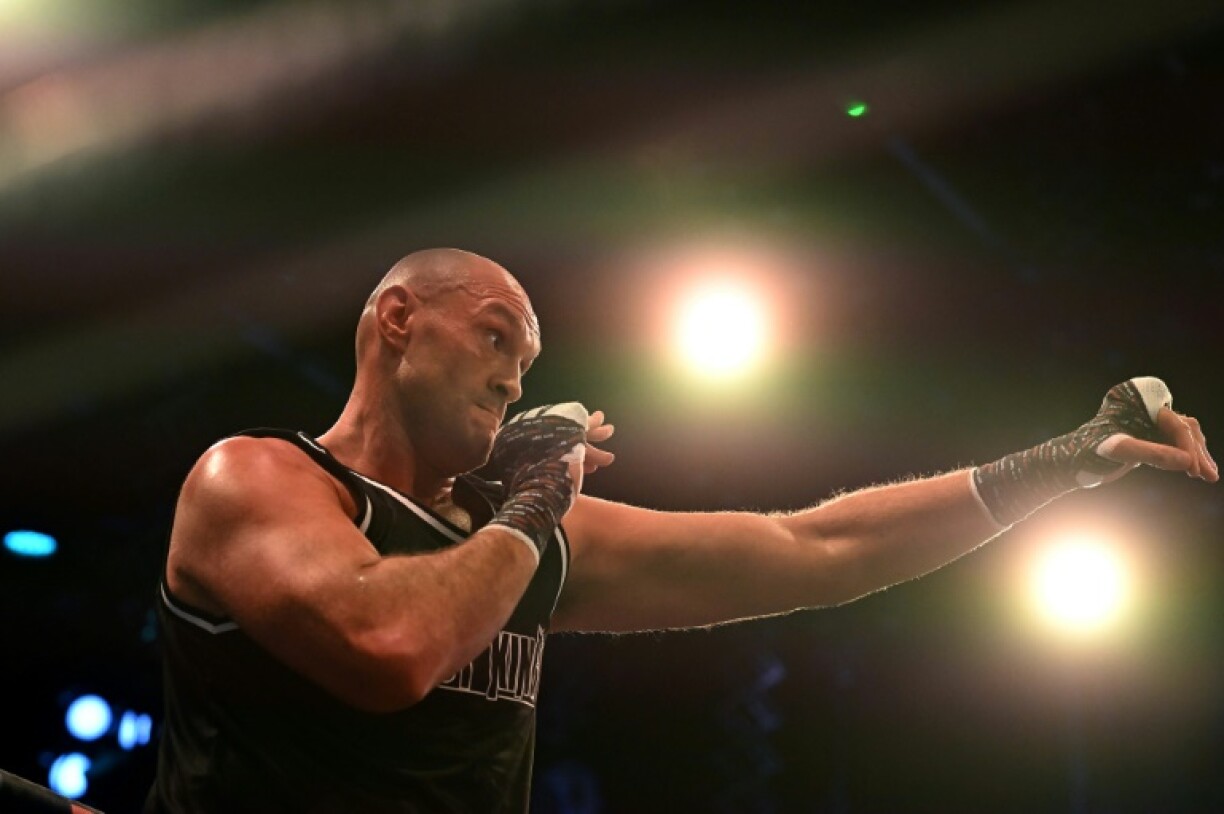 Tyson Fury, alias Gipsy King, à l'entraînement à Londres, le 29 novembre 2022, à quatre jours de son combat contre Derek Chisora