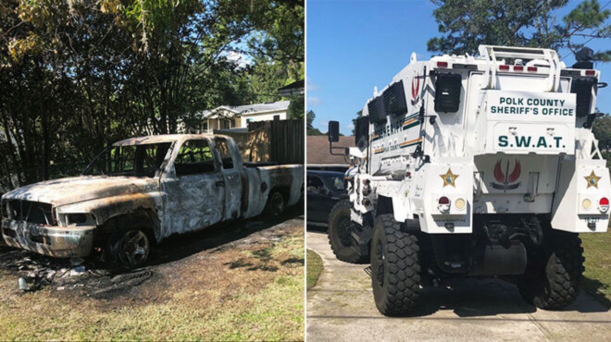 Des photos de la scène de crime après l'arrivée des autorités