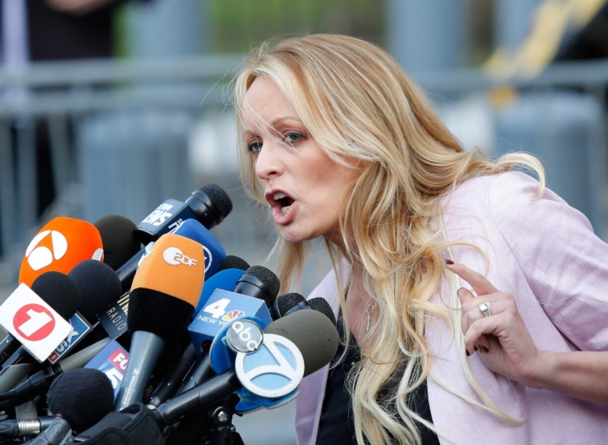 L'actrice de films pornographiques Stormy Daniels le 16 avril 2018 à New York.