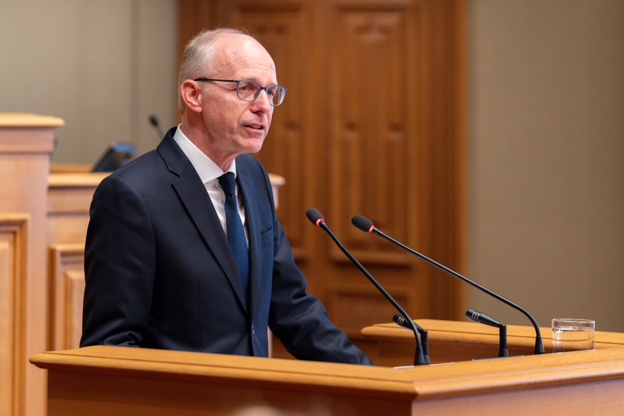 Luc Frieden pictured during his State of the Nation address on 11 June 2024.
