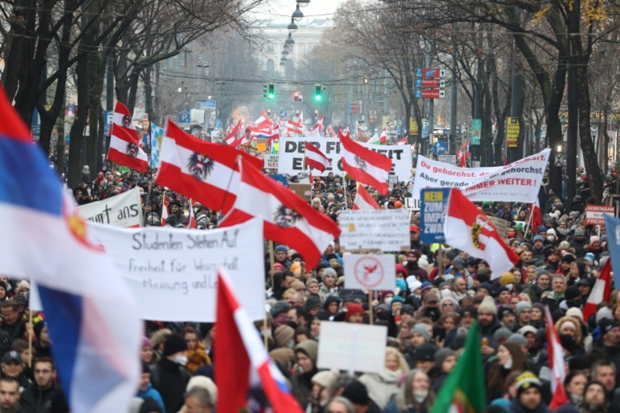 Protests against the vaccine mandate in Vienna