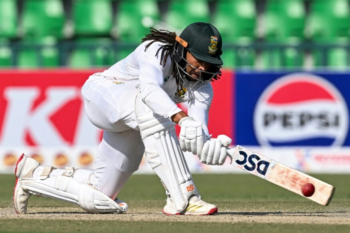 South Africa's Tony de Zorzi was 81 not out on day two of the first Test against Pakistan in Lahore