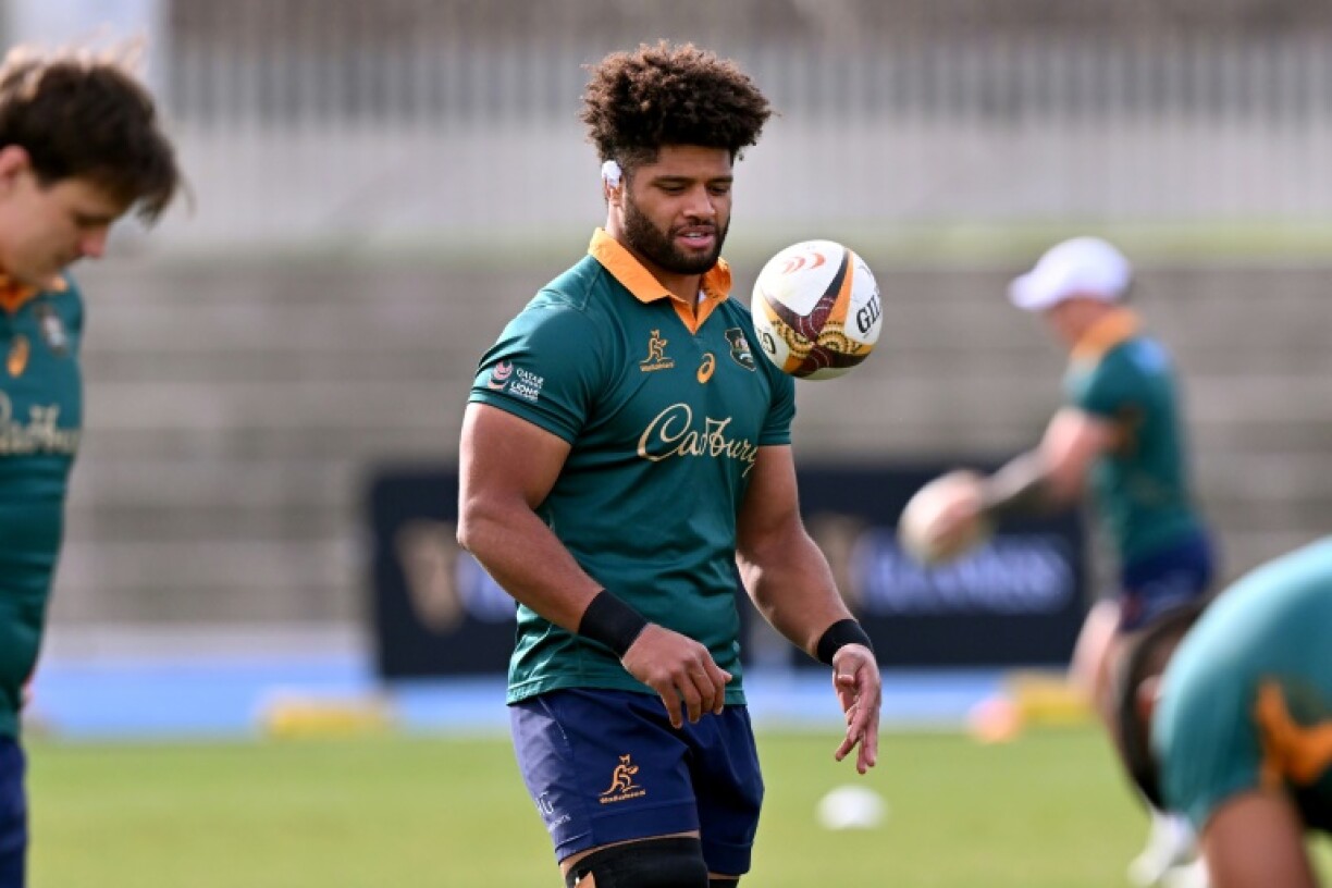 Rob Valetini trains with the Australia sqaud in Melbourne