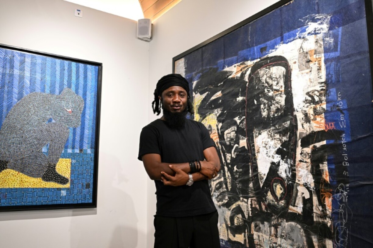 Ivorian painter Sess Essoh was among those at the inauguration of the new modern art museum