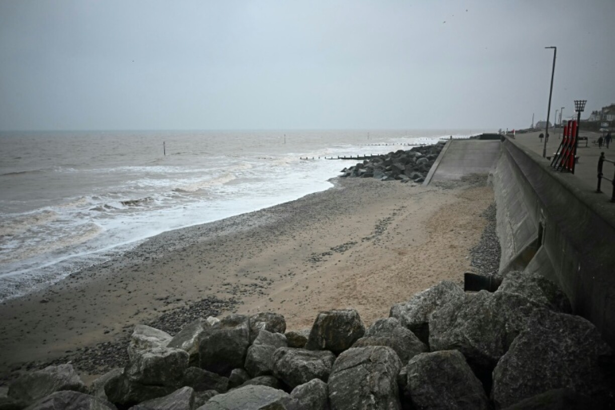 The beach at Withernsea, on the UK's northeast coast, near where a tanker carrying jet fuel was struck by a cargo ship