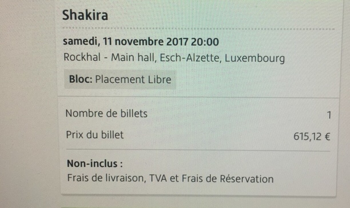 Des tickets réguliers pour... 615€!